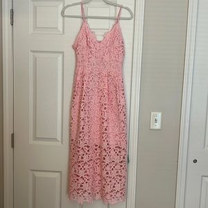 NWT ASTR Pink Lace Midi Dress